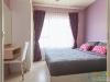 ห้องนอน กับผ้าม่านและวอลเปเปอร์ สีม่วง 02 @ Aspire รัชดา-วงศ์สว่าง