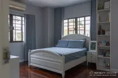 ห้องนอนเล็กตกแต่งด้วยผ้าม่าน (2)  @ บุราสิริ สนามบินน้ำ