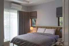 ห้องนอนใหญ่ตกแต่งด้วยผ้าม่าน (5)  @ บุราสิริ สนามบินน้ำ