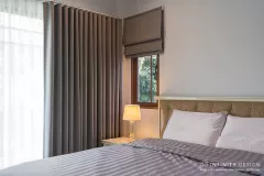 ห้องนอนใหญ่ตกแต่งด้วยผ้าม่าน (6)  @ บุราสิริ สนามบินน้ำ