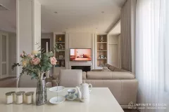 มุมนั่งเล่นตกแต่งด้วยผ้าม่าน (9)  @ บุราสิริ สนามบินน้ำ
