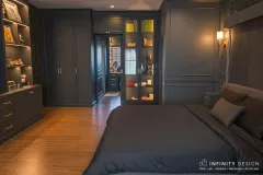 ห้องนอนใหญ่ตกแต่งด้วยม่านม้วนและผ้าม่าน  07 @ บุราสิริ ท่าข้าม – พระราม 2