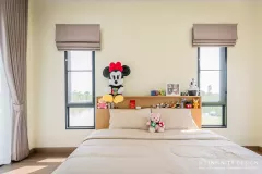 ห้องนอนตกแต่งด้วยผ้าม่าน 05 @ บ้านสร้างเอง ฉะเชิงเทรา