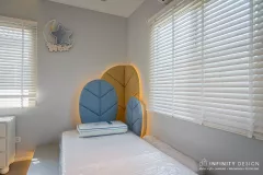 ห้องนอนเล็กชั้น 2  ตกแต่งด้วยมู่ลี่ไม้ 01 @  มัณฑนา บางนา-วงแหวน