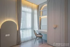 ห้องนอนกลางตกแต่งด้วยผ้าม่าน 01 @  มัณฑนา บางนา-วงแหวน