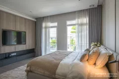 ห้องนอนใหญ่ตกแต่งด้วยผ้าม่าน 04 @  มัณฑนา บางนา-วงแหวน