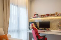 ห้องอเนกประสงค์ตกแต่งด้วยผ้าม่าน  @ มัณฑนา บรมฯ-ทวีวัฒนา