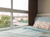 ห้องนอนเล็ก กับม่านจีบ สีน้ำตาล 10 @ Metro Luxe พหลโยธิน-สุทธิสาร