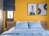 ห้องนอนใหญ่ตกแต่งด้วยผ้าม่าน สีน้ำเงิน 05 @ Notting Hill สุขุมวิท 105