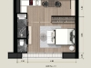Plan ห้อง 1 bedroom @ Condo Park 24