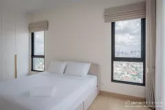ห้องนอน 1 ตกแต่งด้วยผ้าม่าน 07  @ Supalai Loft ประชาธิปก-วงเวียนใหญ่