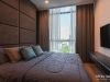 ห้องนอนเล็กตกแต่งด้วยผ้าม่านลอน สีเทา @ Supalai Oriental สุขุมวิท 39
