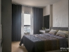 ห้องนอนตกแต่งด้วยผ้าม่านสีเทา 01 @ Supalai Veranda สุขุมวิท 117