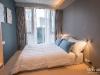 ห้องนอนตกแต่งด้วยผ้าม่านลอน สีเทา 06 @ Whizdom Inspire สุขุมวิท