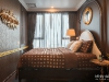 ห้องนอนตกแต่งด้วยผ้าม่านลอน สีดำ 01 @ Whizdom Inspire สุขุมวิท