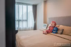 ห้องนอนตกแต่งด้วยผ้าม่าน 01 @ Zelle Plus สาทร-ราชพฤกษ์