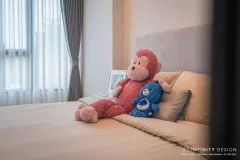 ห้องนอนตกแต่งด้วยผ้าม่าน 04 @ Zelle Plus สาทร-ราชพฤกษ์